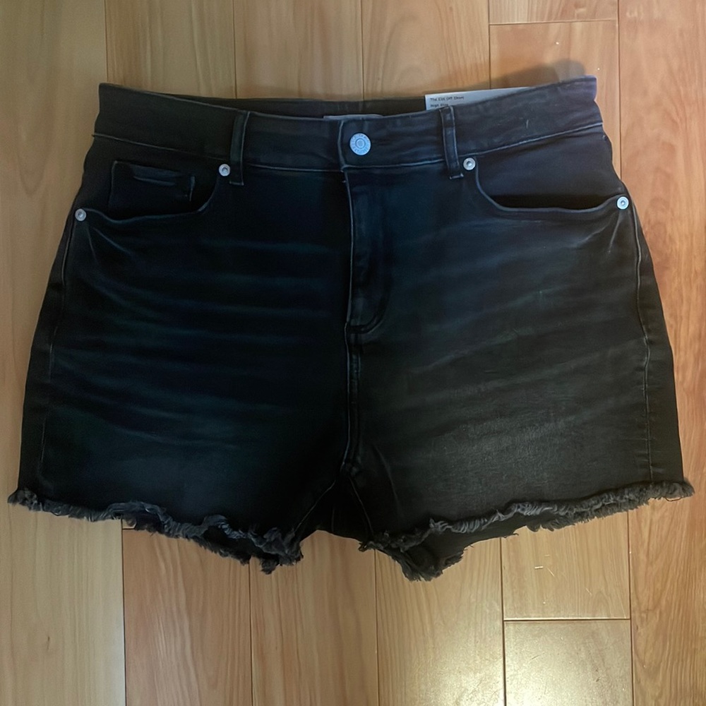 Loft black jean shorts- high rise, curvy